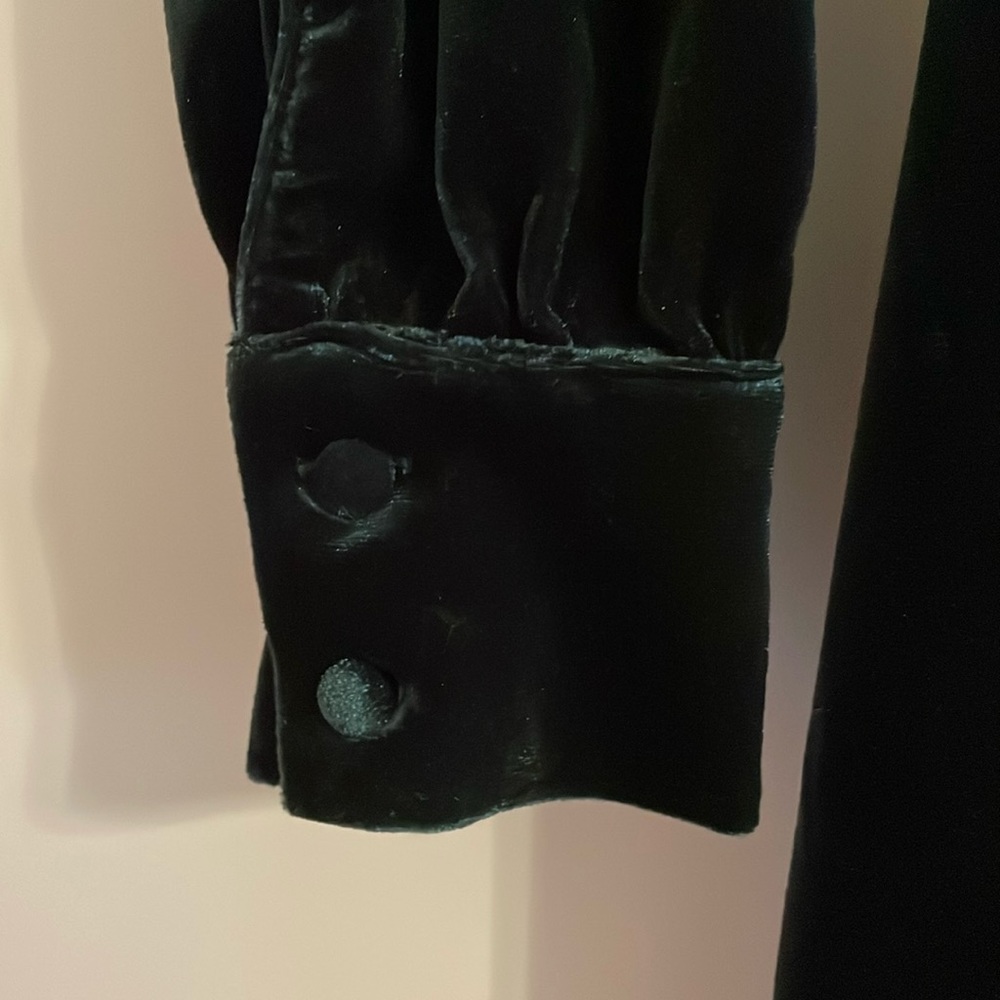 Dark Green Velvet Dress - Picture 6 of 10